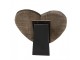 Hnědý antik dřevěný fotorámeček srdce s klipem Clipp - 23*2*26 cm / 10*15 cm