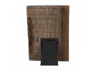 Hnědý antik dřevěný fotorámeček s klipem Clipp - 20*3*30 cm / 2x 9*13 cm