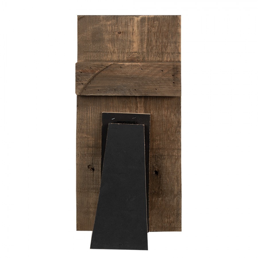 Hnědý antik dřevěný fotorámeček s klipem Clipp - 15*3*36 cm / 3x 9*13 cm