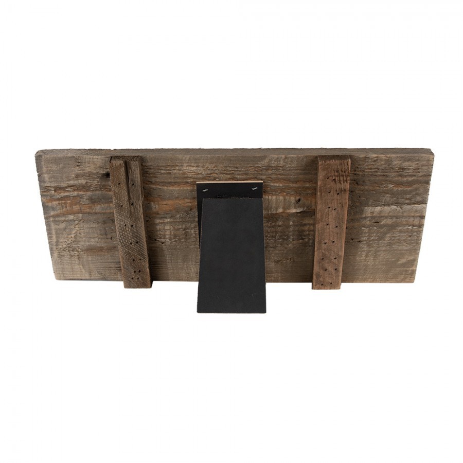 Hnědý antik dřevěný fotorámeček s klipem Clipp - 36*3*15 cm / 3x 9*13 cm