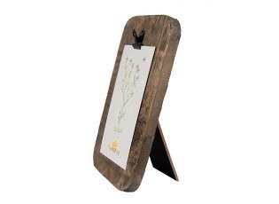 Hnědý antik dřevěný fotorámeček s klipem Clipp - 14*2*20 cm / 10*15 cm