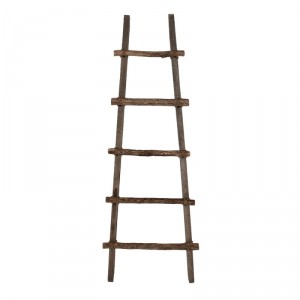 Hnědý dřevěný věšák na ručníky žebřík Ladde - 50*8*140 cm