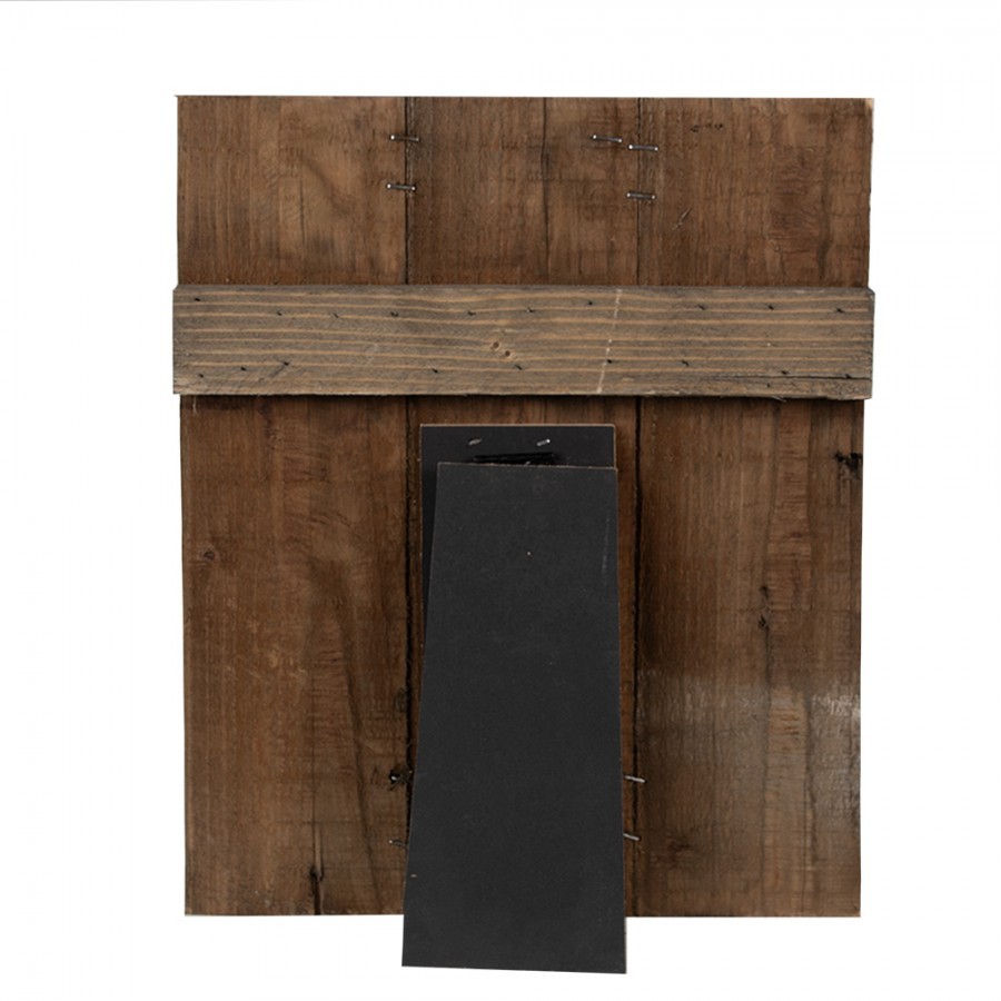Hnědý antik dřevěný fotorámeček s klipem Clipp - 25*3*32 cm / 13*18cm