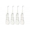 Set 4ks závěsná skleněná dekorace králíček - 4*4*11 cm Barva: transparentníMateriál: sklo