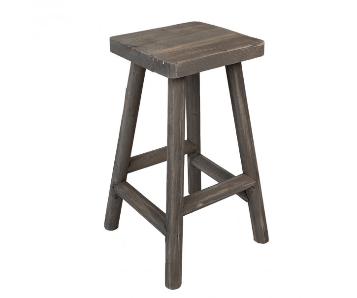 Hnědý antik dřevěný stolek na květiny - 30*30*58 cm