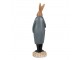 Dekorace králík v modrém kabátku a mrkvemi - 10*9*34 cm