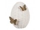Dekorace bílé proutěné vajíčko se zlatými motýlky - 15*18*20 cm