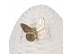 Dekorace bílé proutěné vajíčko se zlatými motýlky - 15*18*20 cm