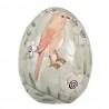 Dekorace zelené vajíčko s květy a ptáčkem - Ø 10*13 cm Barva: zelená, multiMateriál: PolyresinHmotnost: 0,268 kg