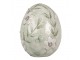 Dekorace zelené vajíčko s květy a ptáčkem - Ø 10*13 cm