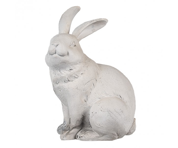 Béžová antik dekorace socha králík - 15*11*21 cm