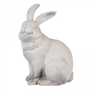 Béžová antik dekorace socha králík - 15*11*21 cm