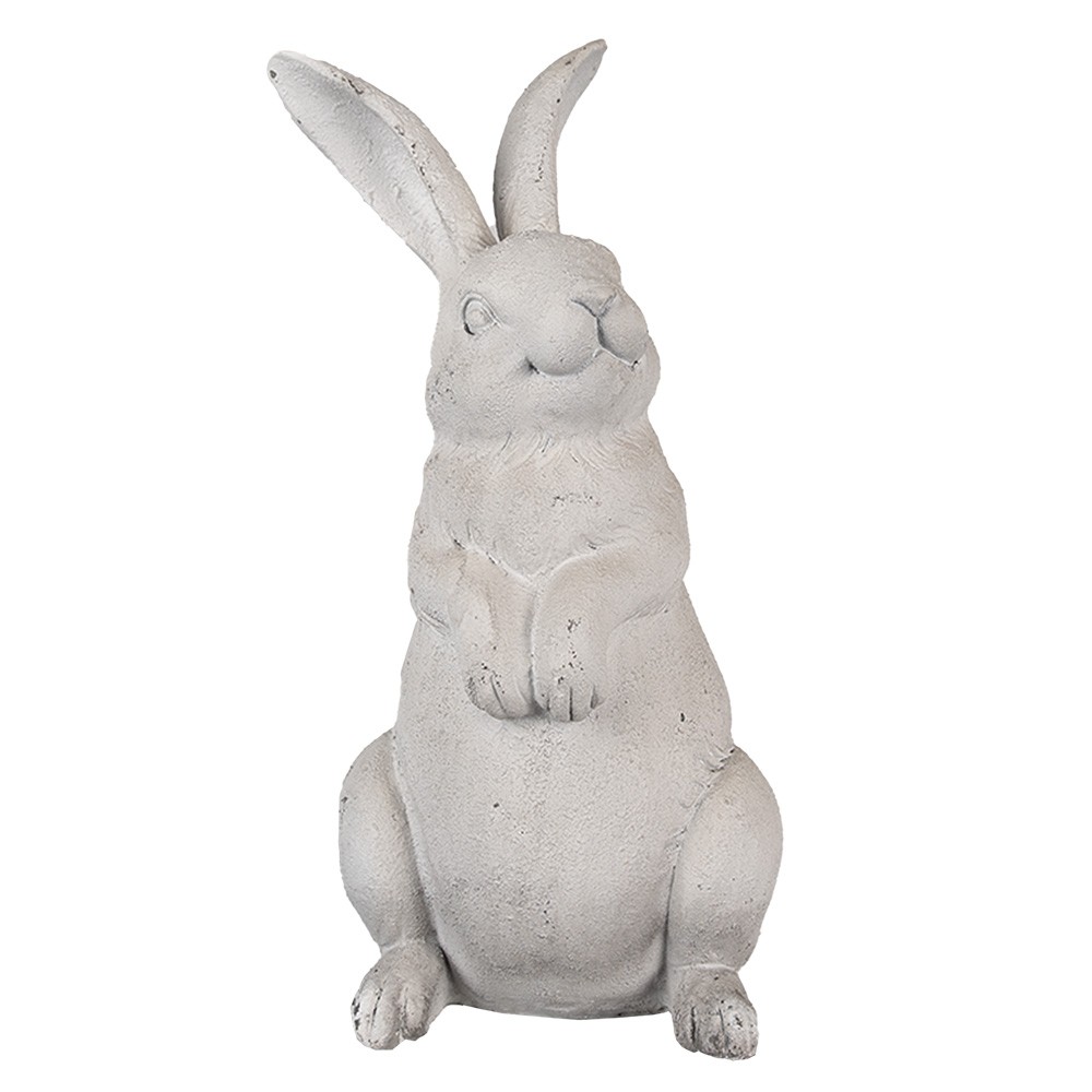 Béžová antik dekorace socha králík - 14*11*26 cm