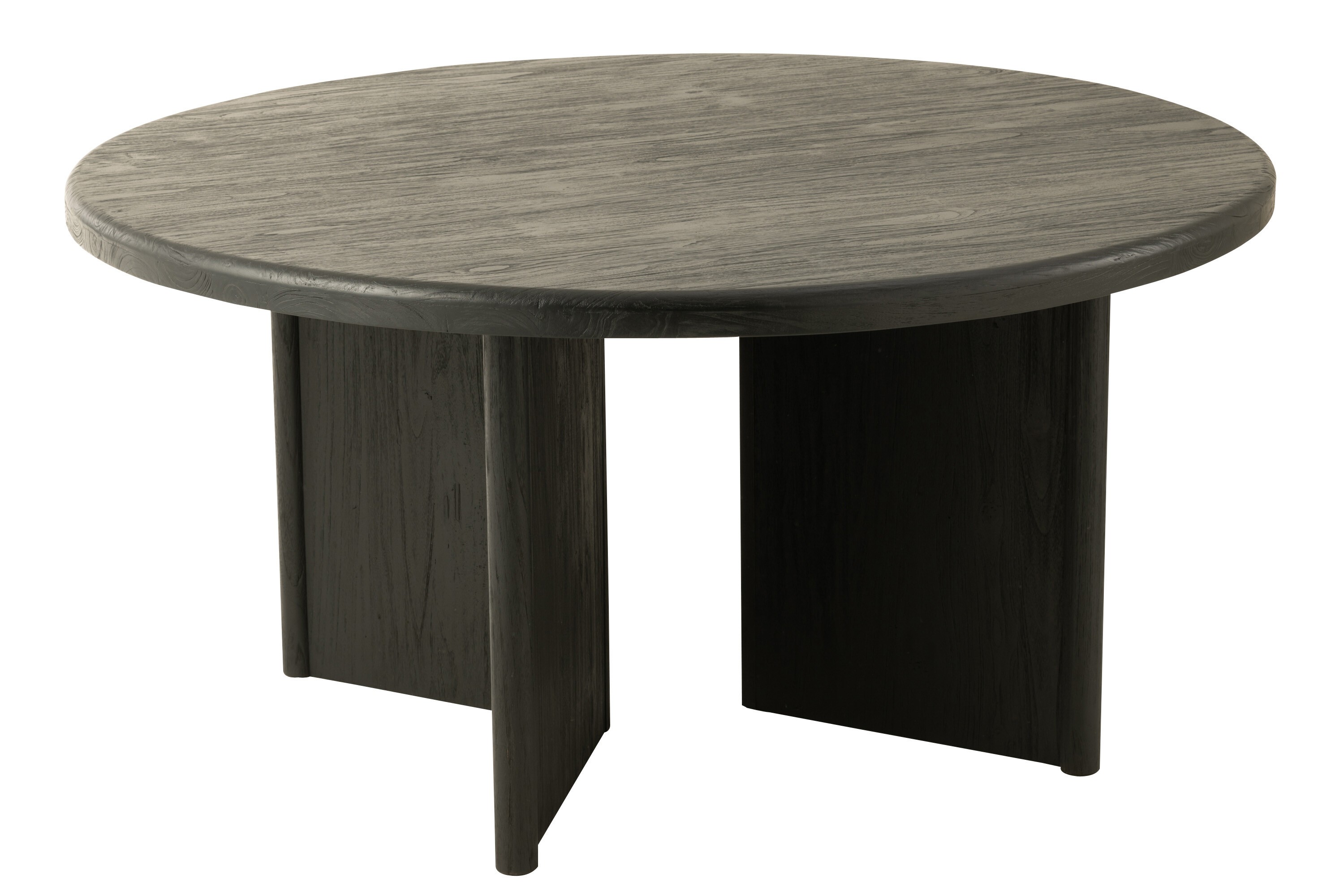 Levně Černý kulatý teakový jídelní stůl Corentin - 150*150*75 cm 43766