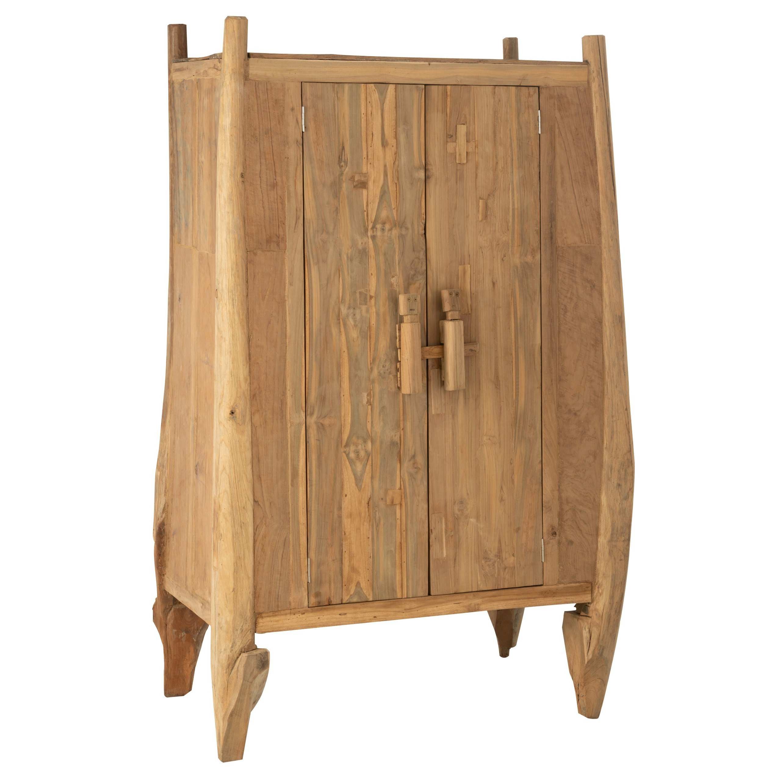 Přírodní dřevěná teaková skříň Flintstone - 95*58*172 cm J-Line by Jolipa