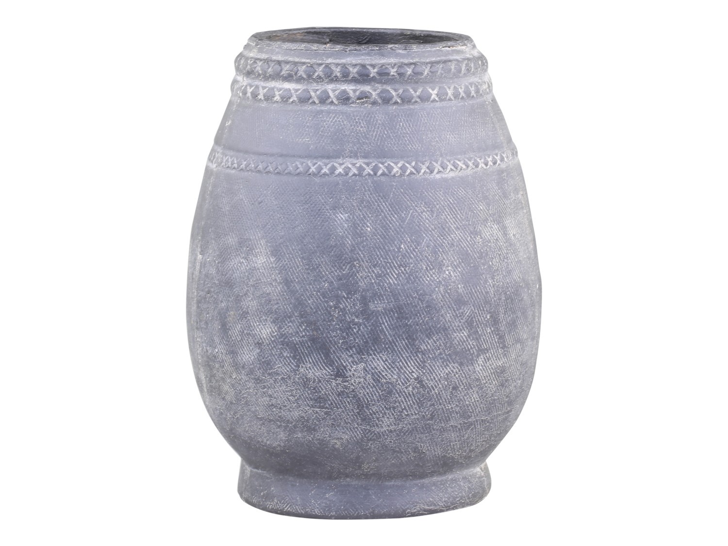 Šedá antik terakotová váza se vzorem Cholet M - Ø 19*25 cm 65059424 (65594-24)