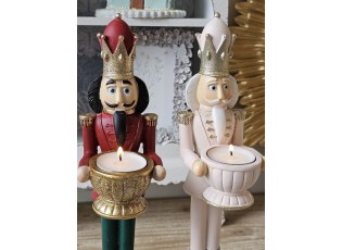 Vánoční dekorace barevný Louskáček s pohárem - 9*7*30 cm