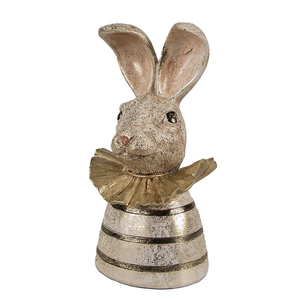 Dekorace busta králík se zlatou patinou - 10*10*20 cm Clayre & Eef