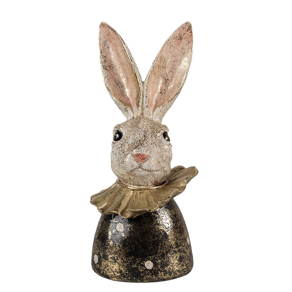 Dekorace busta králík se zlatou patinou - 11*11*23 cm Clayre & Eef
