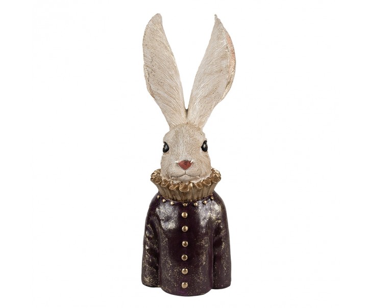 Dekorace Králík Bílá zlatohnědá 16x14x42 cm - 16x14x42 cm Clayre & Eef