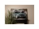 3D kovovo-dřevěný modrý obraz auto Iron Wood Car - 120*6*80 cm