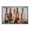 3D kovový obraz s láhvemi vína Wine Bottle - 120*6*80 cm Barva: Hnědá antik, multiMateriál: Dřevo / kovHmotnost: 6,60 kg