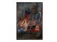 3D hnědo-modrý kovový obraz s kytarou Iron Guitar - 60*4*90 cm