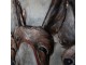 3D šedo-hnědý kovový obraz s oslíky Iron Donkey - 120*6*80 cm