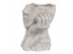 Šedý antik cementový květináč hlava ženy v dlaních S - 17*14*18 cm