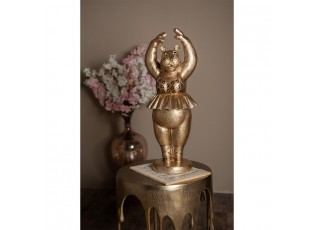 Zlatá antik dekorace socha hrošice Ballerina Hippo - 23*23*64 cm