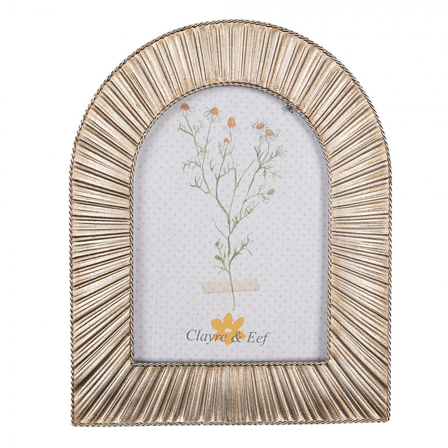 Zlatý fotorámeček v půlkruhovém provedení - 18*2*22 cm / 10*15 cm