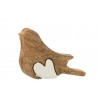 Dřevěná dekorace ptáček se srdíčkem - 14*2,5*9 cmBarva: hnědá, bílá Materiál: mangové dřevo 