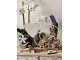 Dřevěná dekorace ptáček s bílou květinou - 12*5*19 cm