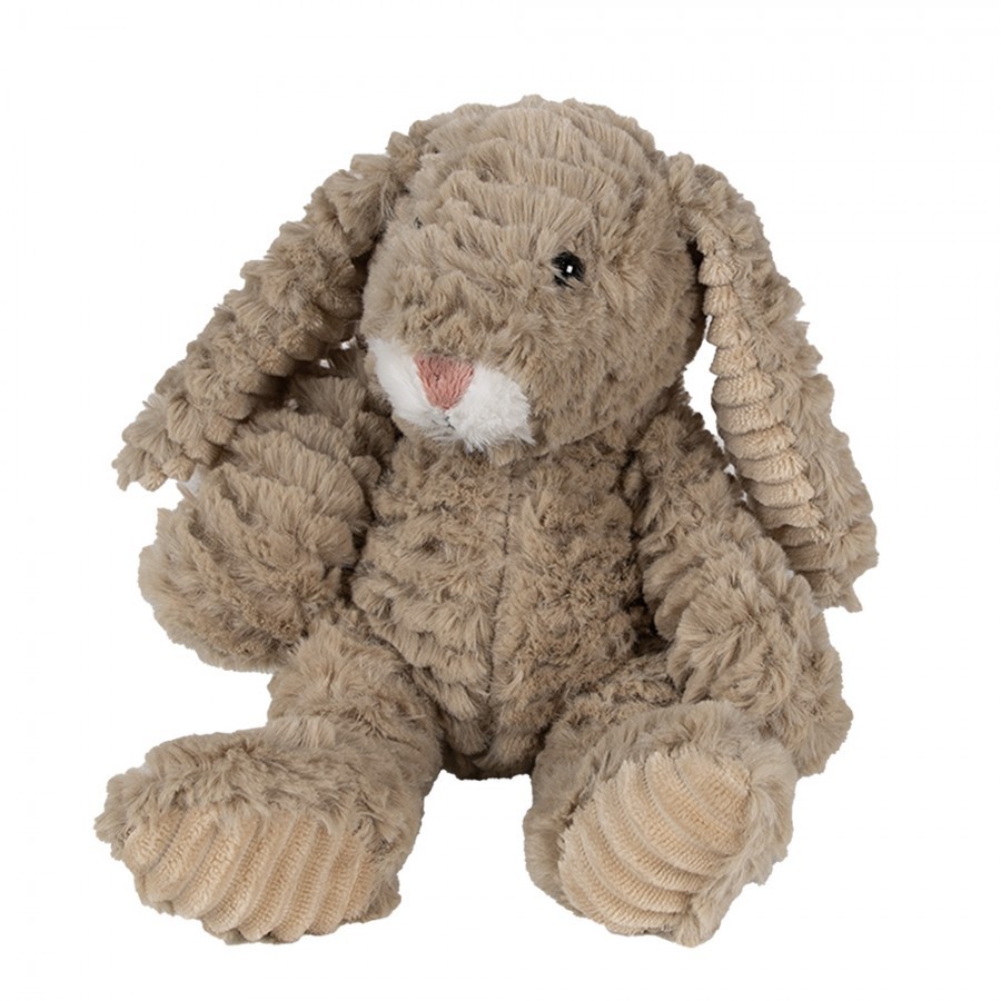 Hnědá plyšová dekorace hračka králík Rabbit - 17*20*21 cm Clayre & Eef