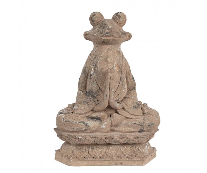 Dekorativní figurka žába 27x17x37 Cm Hnědá Polyresin - 27*17*37 cm Clayre & Eef