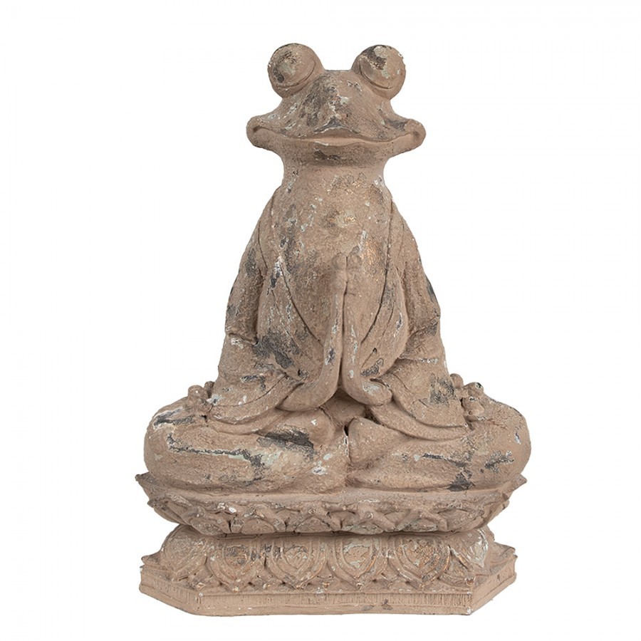 Dekorativní figurka žába 27x17x37 Cm Hnědá Polyresin - 27*17*37 cm
