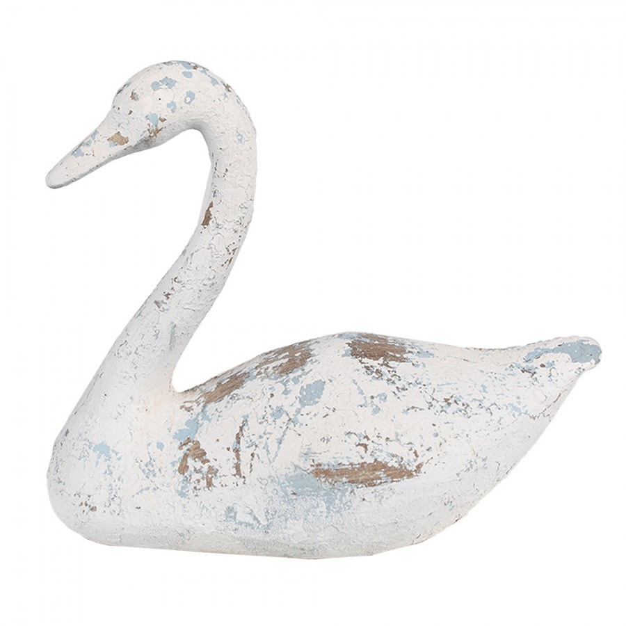 Bílá antik dekorativní figurka Labuť - 33*16*28 cm