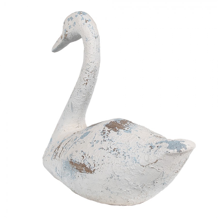 Bílá antik dekorativní figurka Labuť - 33*16*28 cm