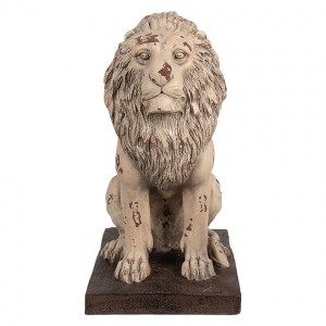 Béžová antik dekorativní socha lev Lion - 30*23*45 cm