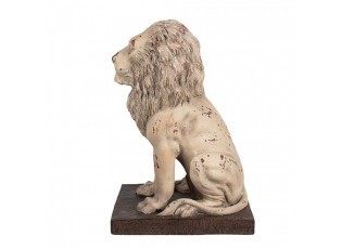 Béžová antik dekorativní socha lev Lion - 30*23*45 cm