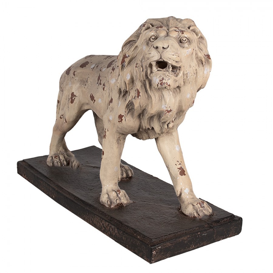Béžová antik dekorativní socha lev Lion - 55*23*40 cm