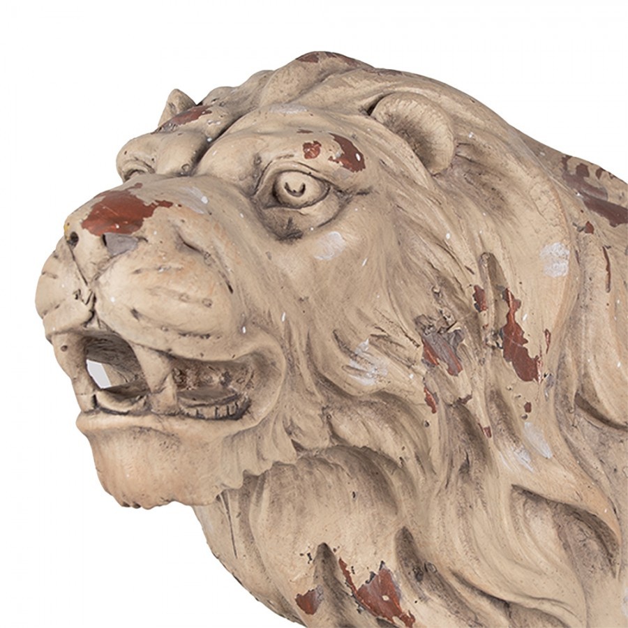 Béžová antik dekorativní socha lev Lion - 55*23*40 cm