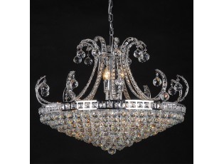 Stříbrný křišťálový lustr Karter - Ø 80x60/182 cm E14/max 15x40W