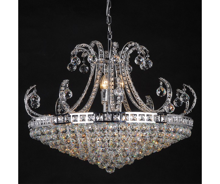 Stříbrný křišťálový lustr Karter - Ø 80x60/182 cm E14/max 15x40W Clayre & Eef