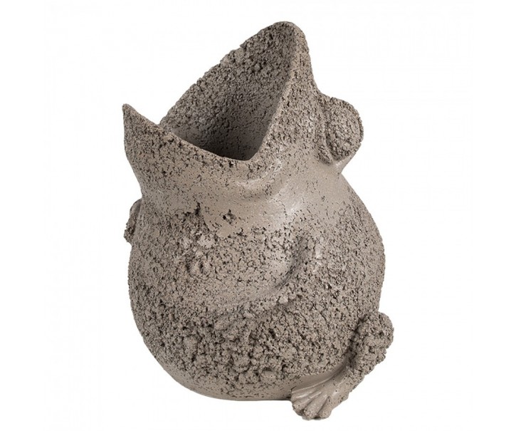 Sázecí žába 26x25x32 cm Polyresin šedá - 26*25*32 cm Clayre & Eef