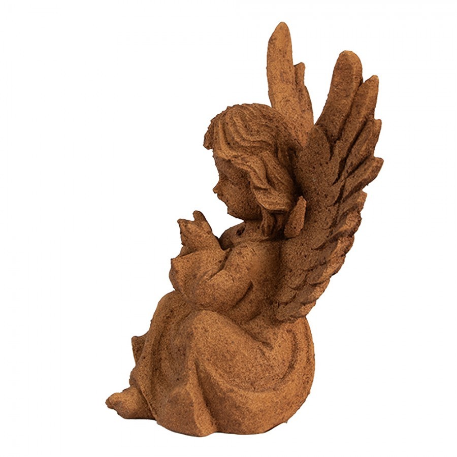 Dekorativní rezavá figurka anděl sedící - 11*9*15 cm