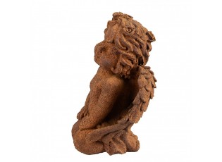 Dekorativní rezavá figurka anděl klečící - 9*7*11 cm
