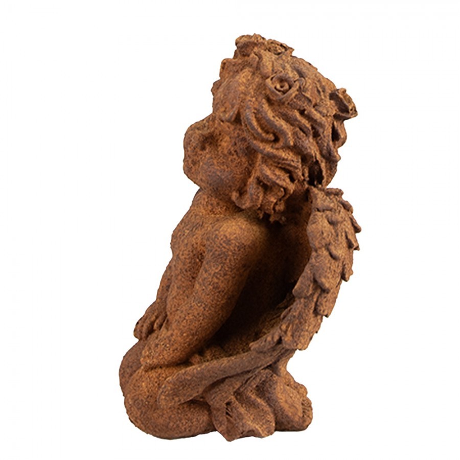 Dekorativní rezavá figurka anděl klečící - 9*7*11 cm