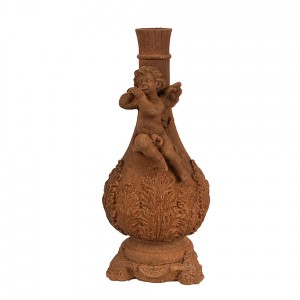 Dekorativní svícen rezavá figurka anděl - 10*10*23 cm