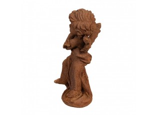 Dekorativní rezavá figurka andílek s harfou - 6*6*14 cm